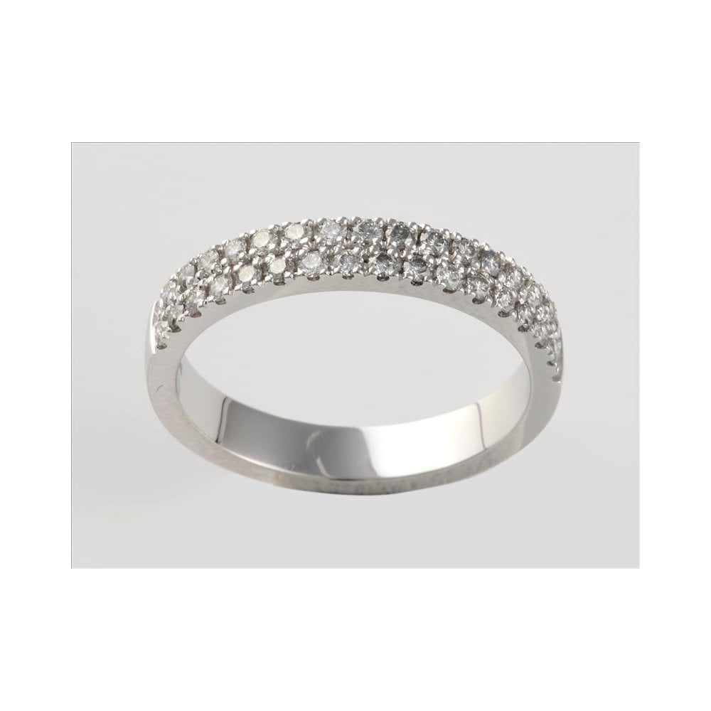 Platinum Double Row Diamond Half Eternity Ring