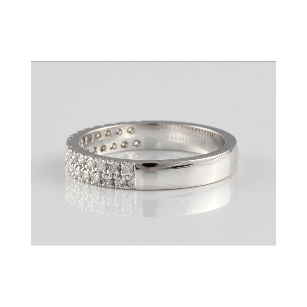 Platinum Double Row Diamond Half Eternity Ring