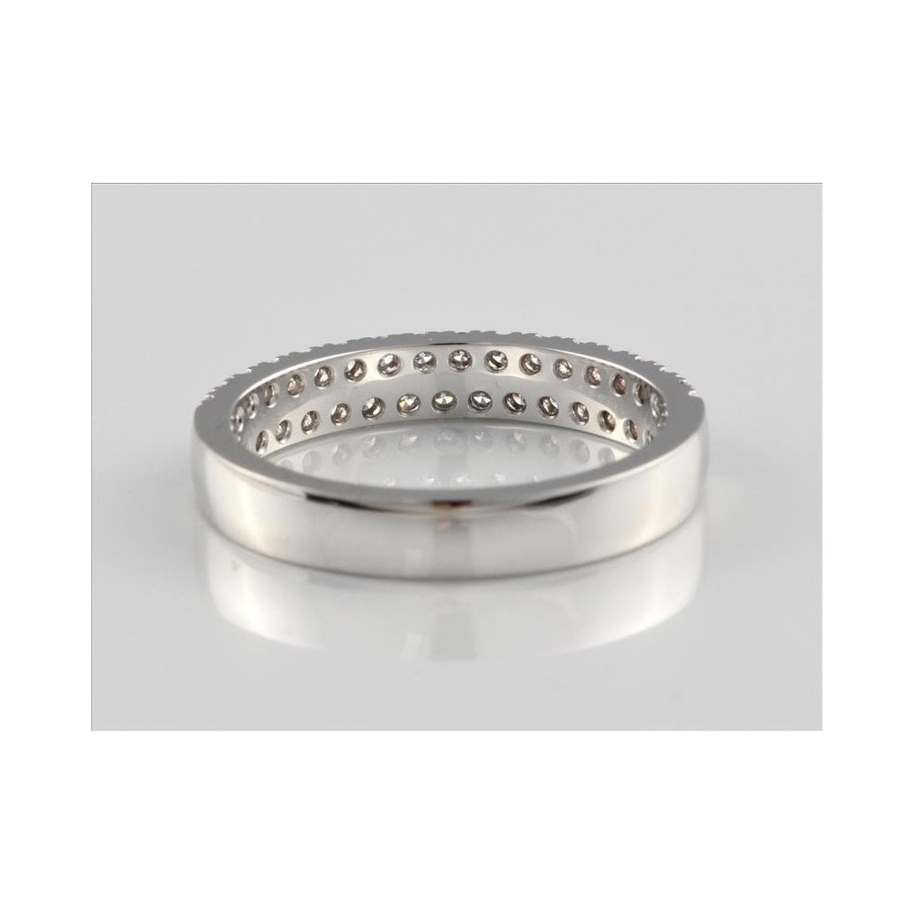 Platinum Double Row Diamond Half Eternity Ring