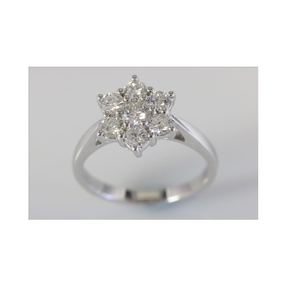 9ct White Gold Diamond Cluster Ring