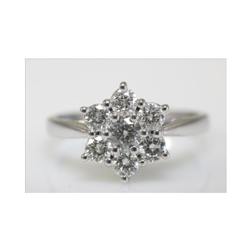 9ct White Gold Diamond Cluster Ring