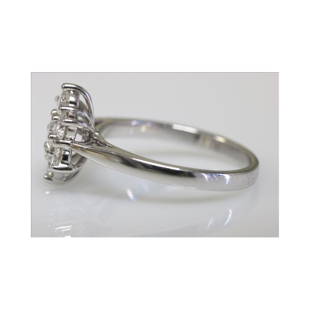9ct White Gold Diamond Cluster Ring