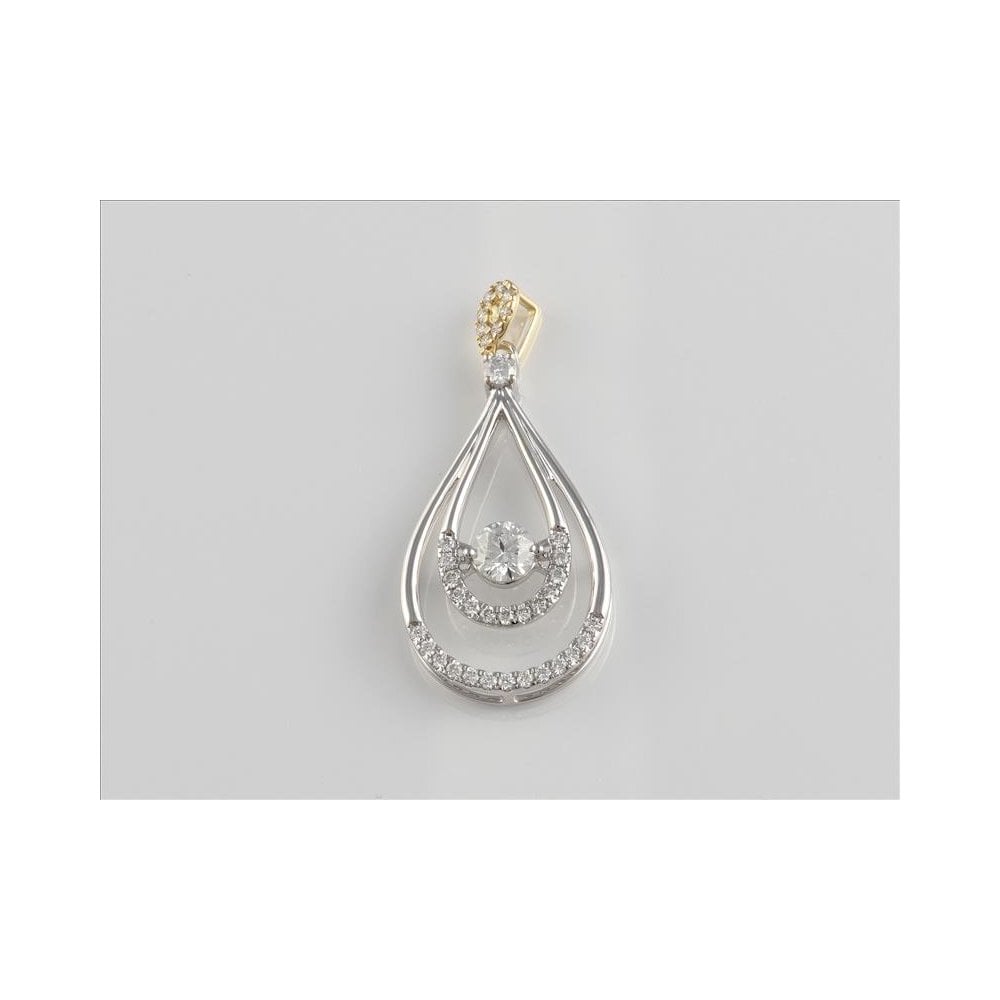 9ct White and Yellow Gold Diamond Pendant