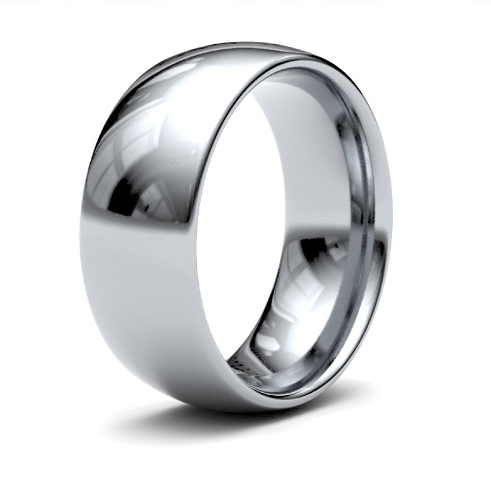 9ct White Gold Finesse Court Profile Mirror Finish Wedding Ring