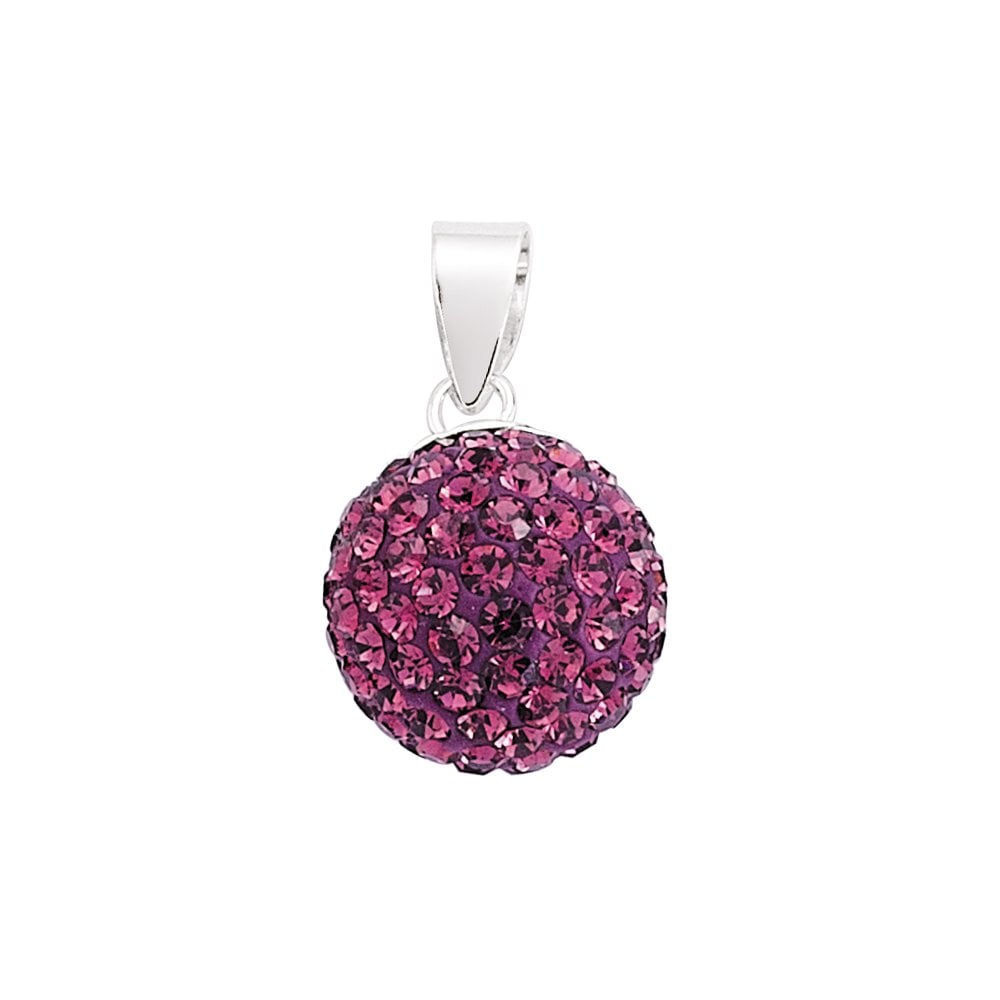 925 Sterling Silver Amethyst Crystal Dome Pendant