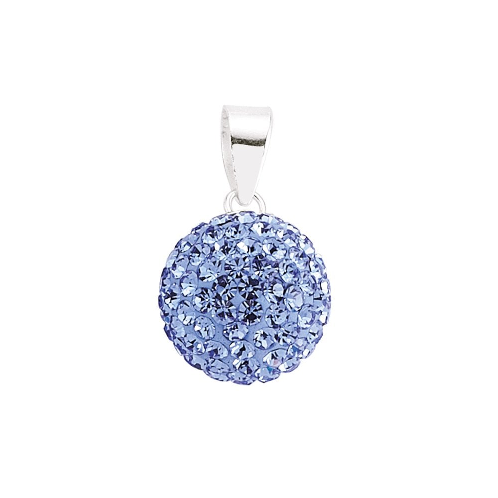 925 Sterling Silver Sapphire Crystal Dome Pendant