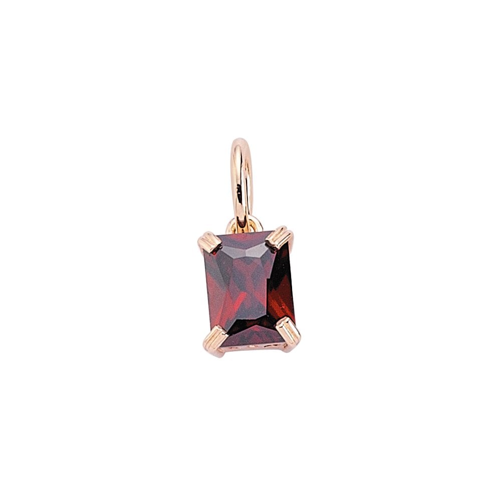SMOKY CZ PENDANT - PINK GOLD PLATING