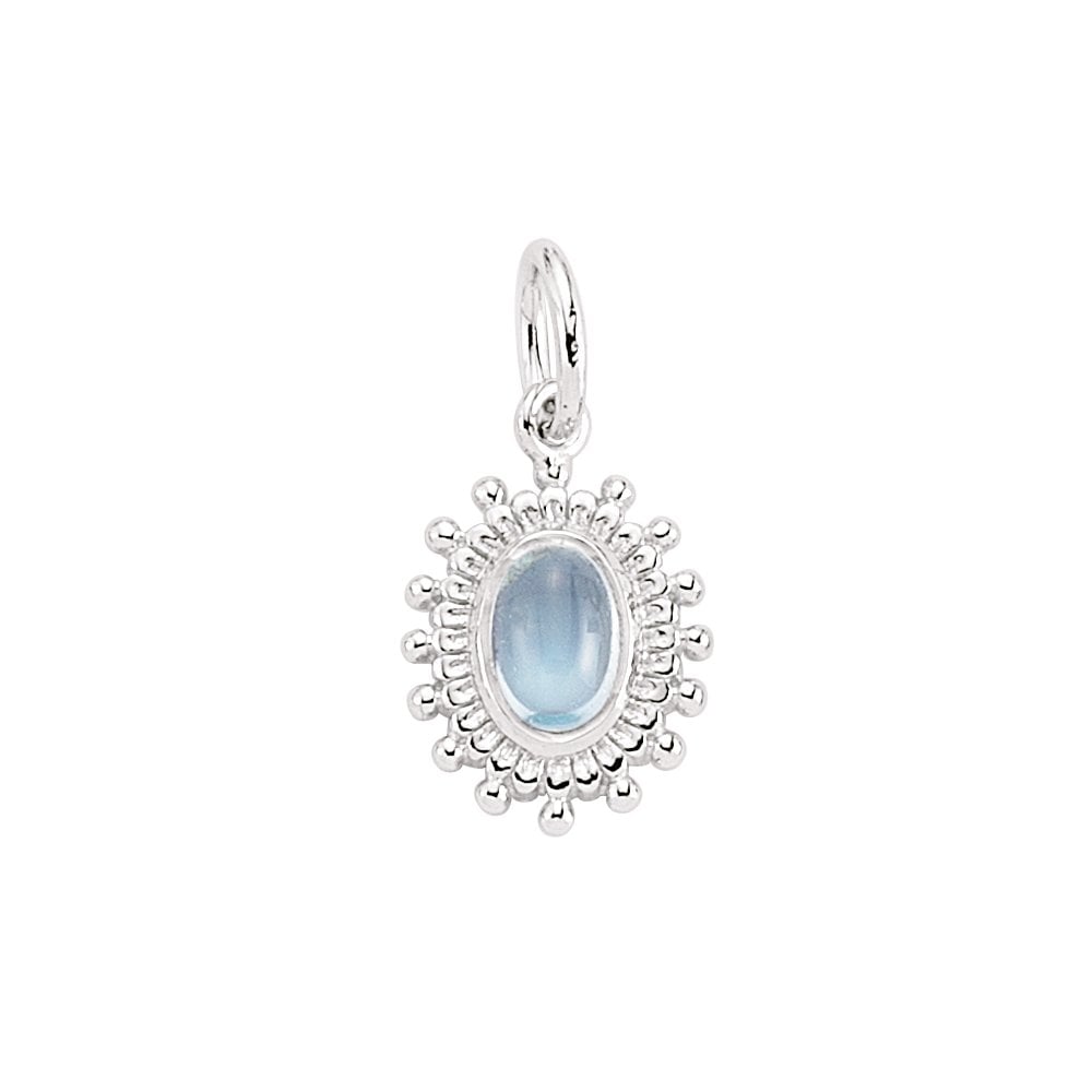 BLUE TOPAZ PENDANT - RHODIUM PLATING