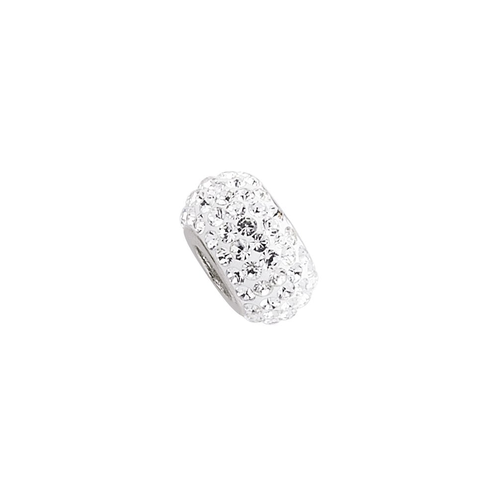 925 Sterling Silver White Crystal Ball Pendant