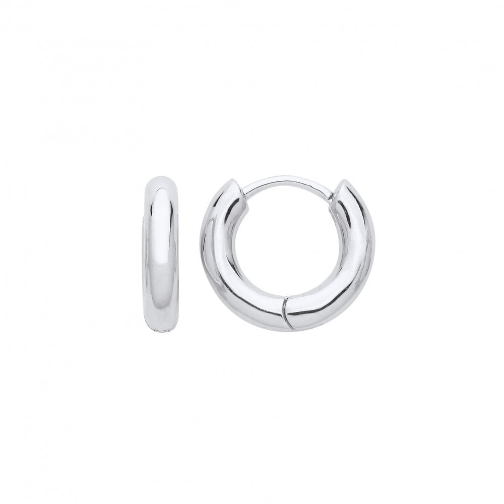 Silver Plain Huggie Hoop Erarings