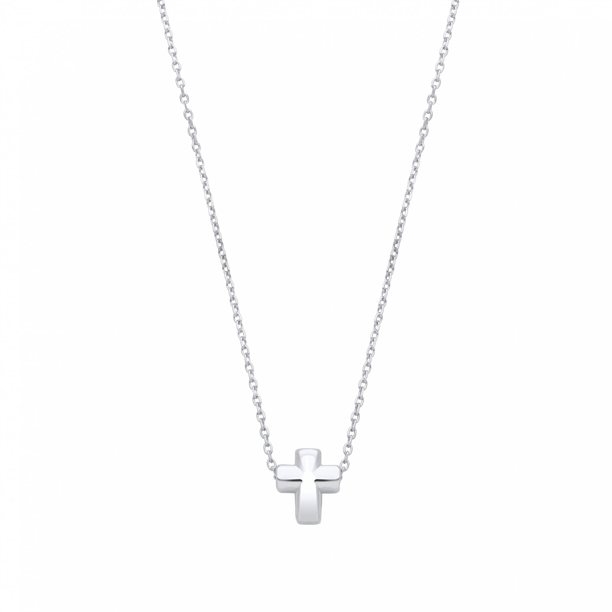 Silver Plain Cross Pendant Necklace