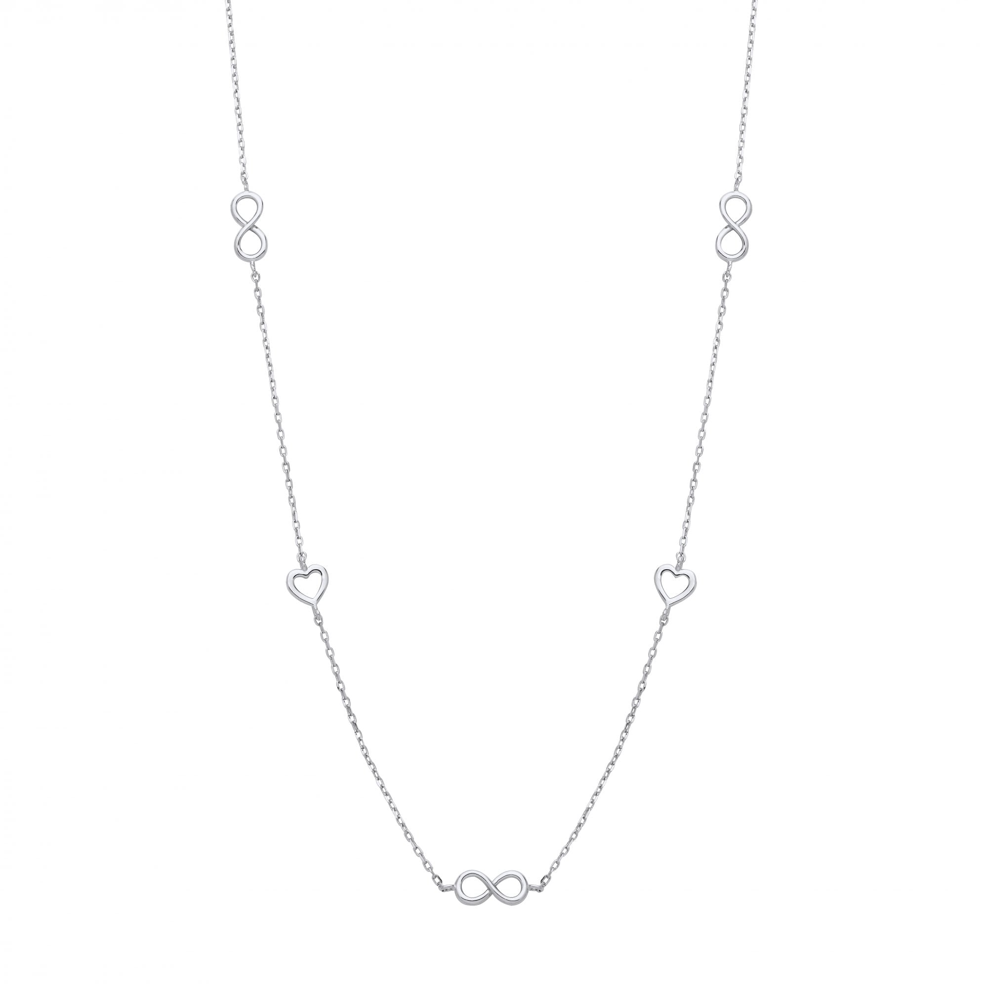 Silver Multiple Eternity Necklace