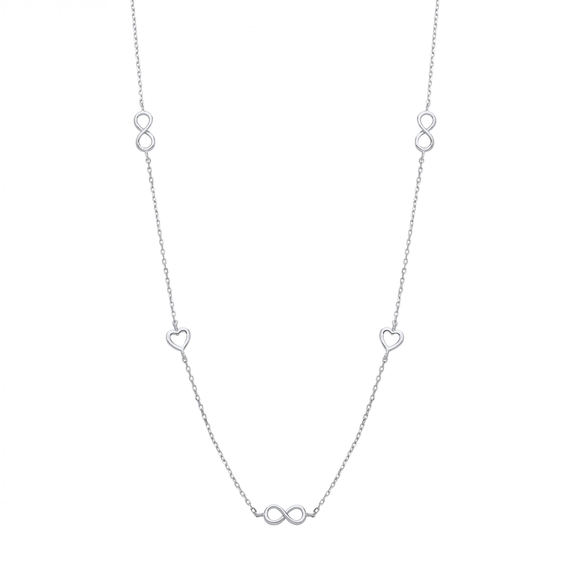 Silver Multiple Eternity Necklace