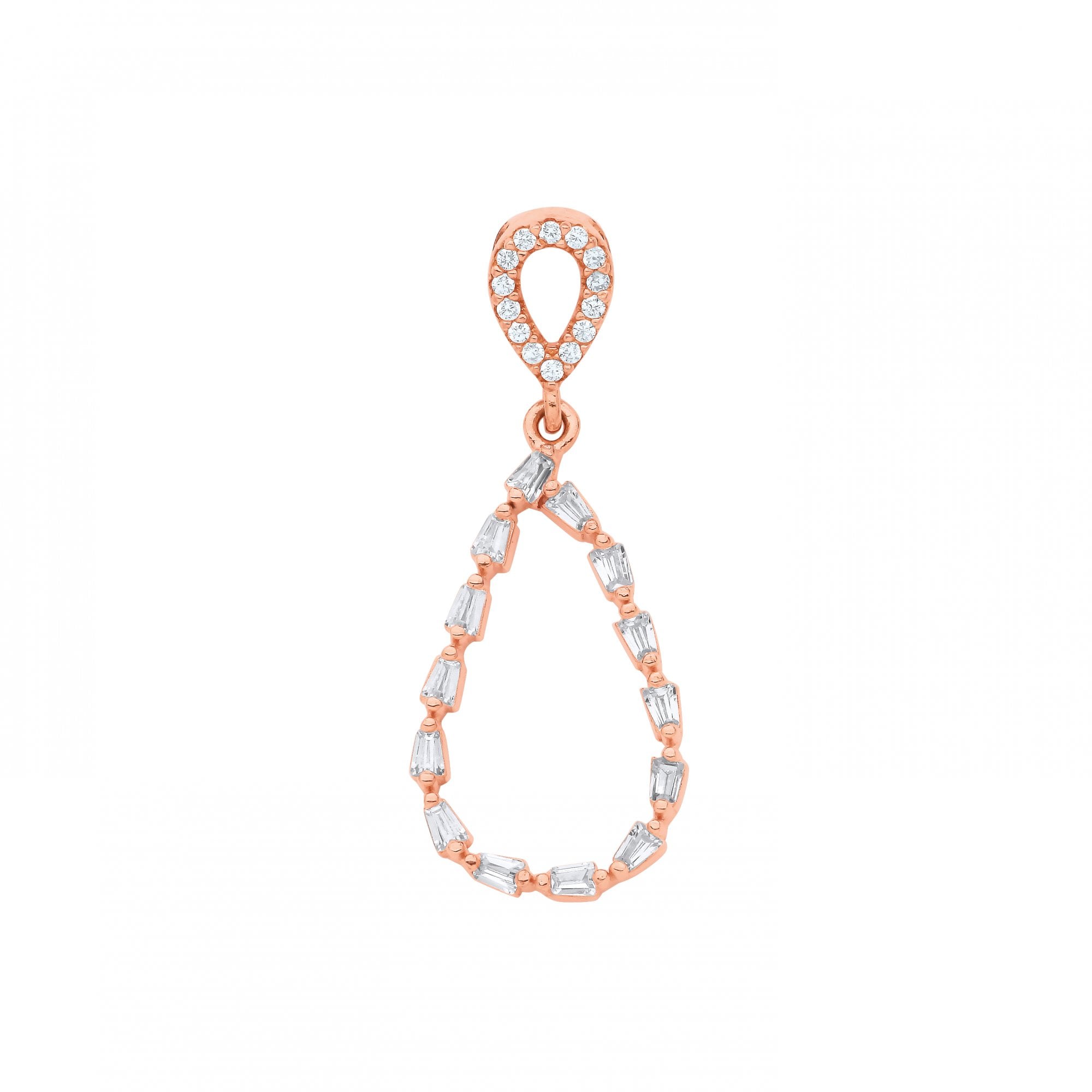 Rose Gold Plated Tear Drop Cutout Pendant
