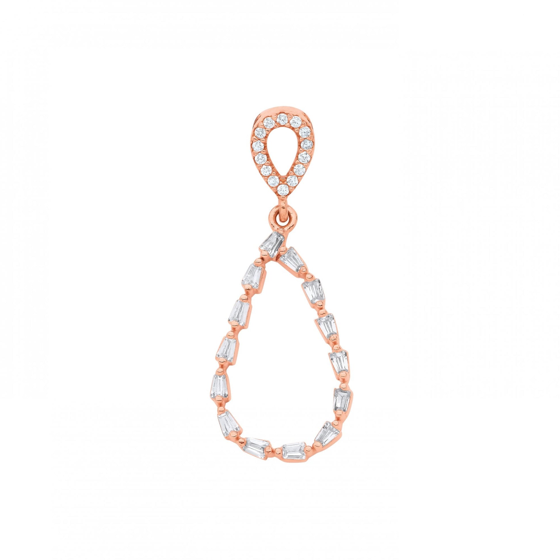 Rose Gold Plated Tear Drop Cutout Pendant
