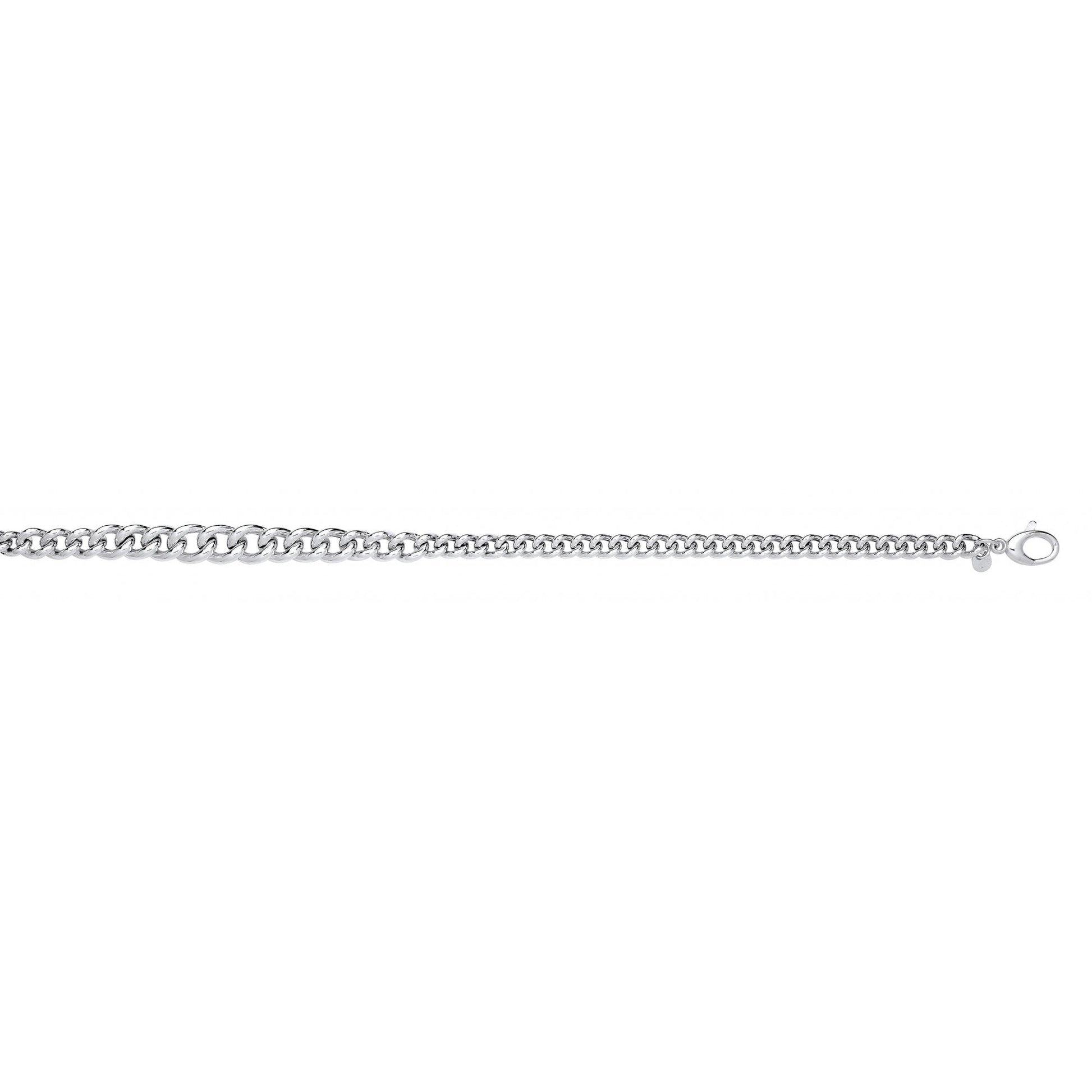 Silver 18" Graduated Curb Link Necklace