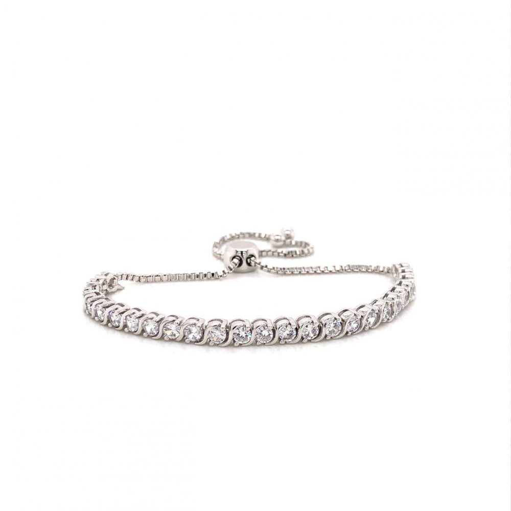 925 Silver CZ Set Toggle Tennis Bracelet