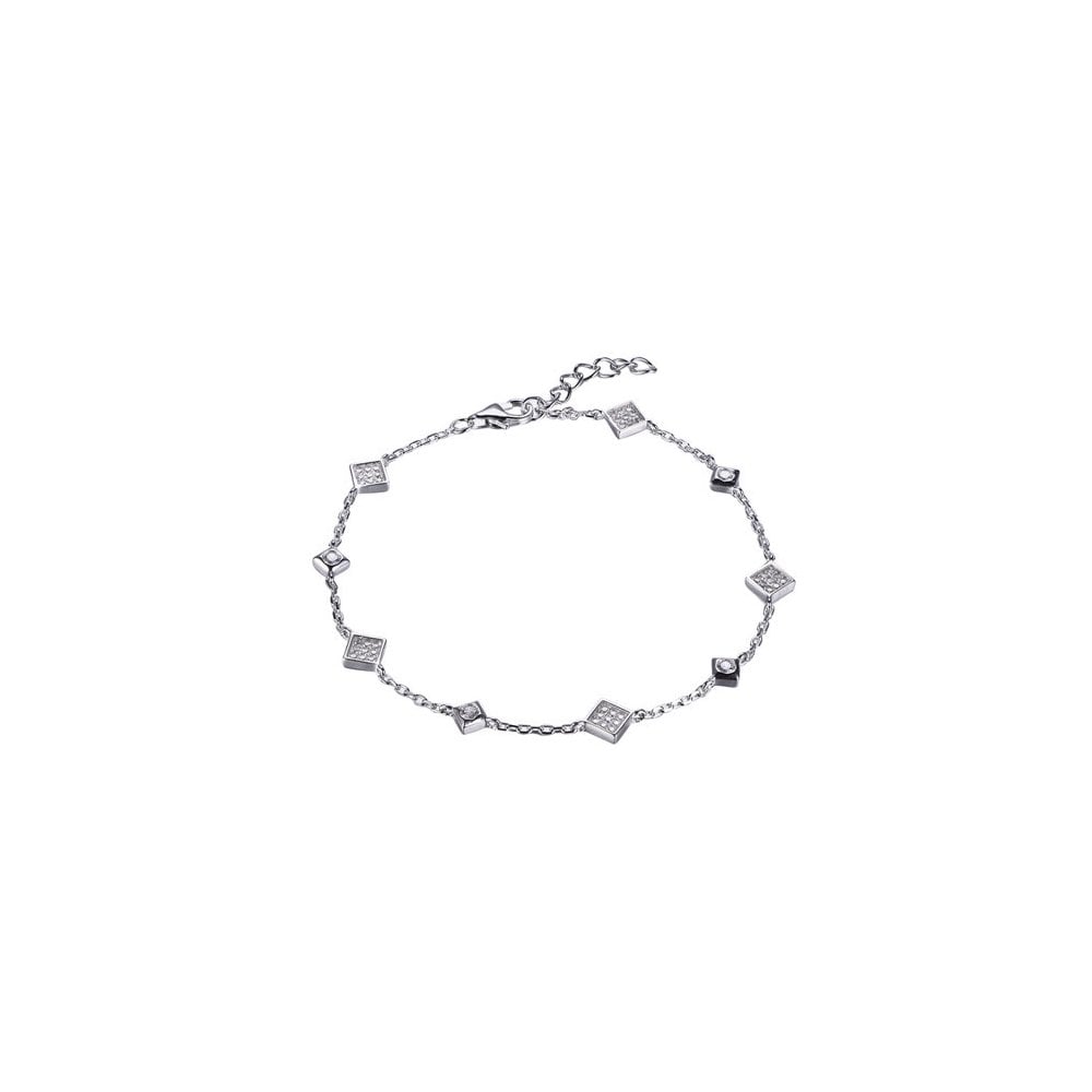 925 Silver Rhodium Plated CZ Set Bracelet