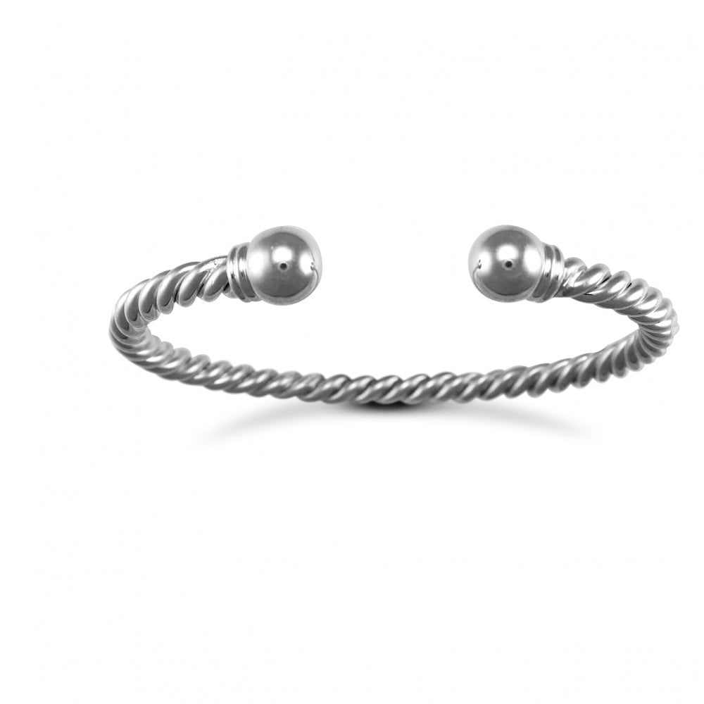925 Silver Twisted Torque Bangle Gents