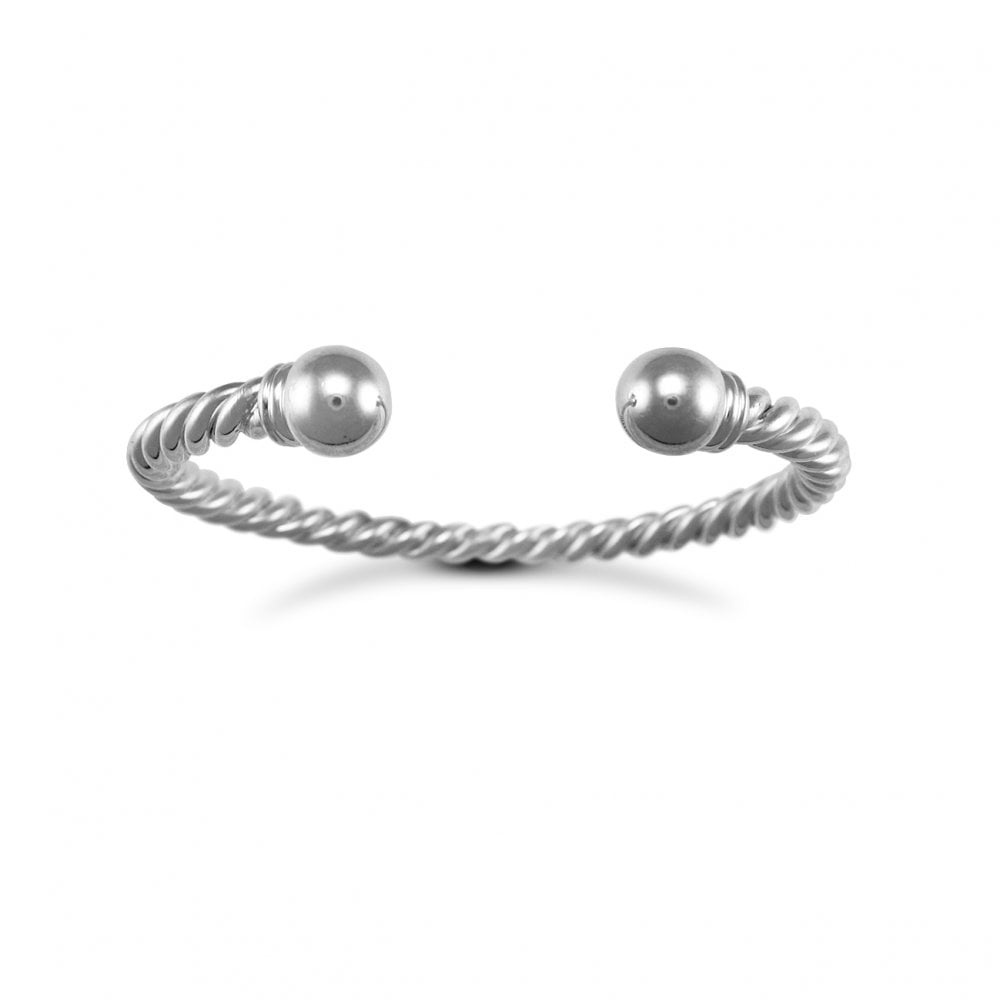 925 Silver Twisted Torque Bangle Ladies