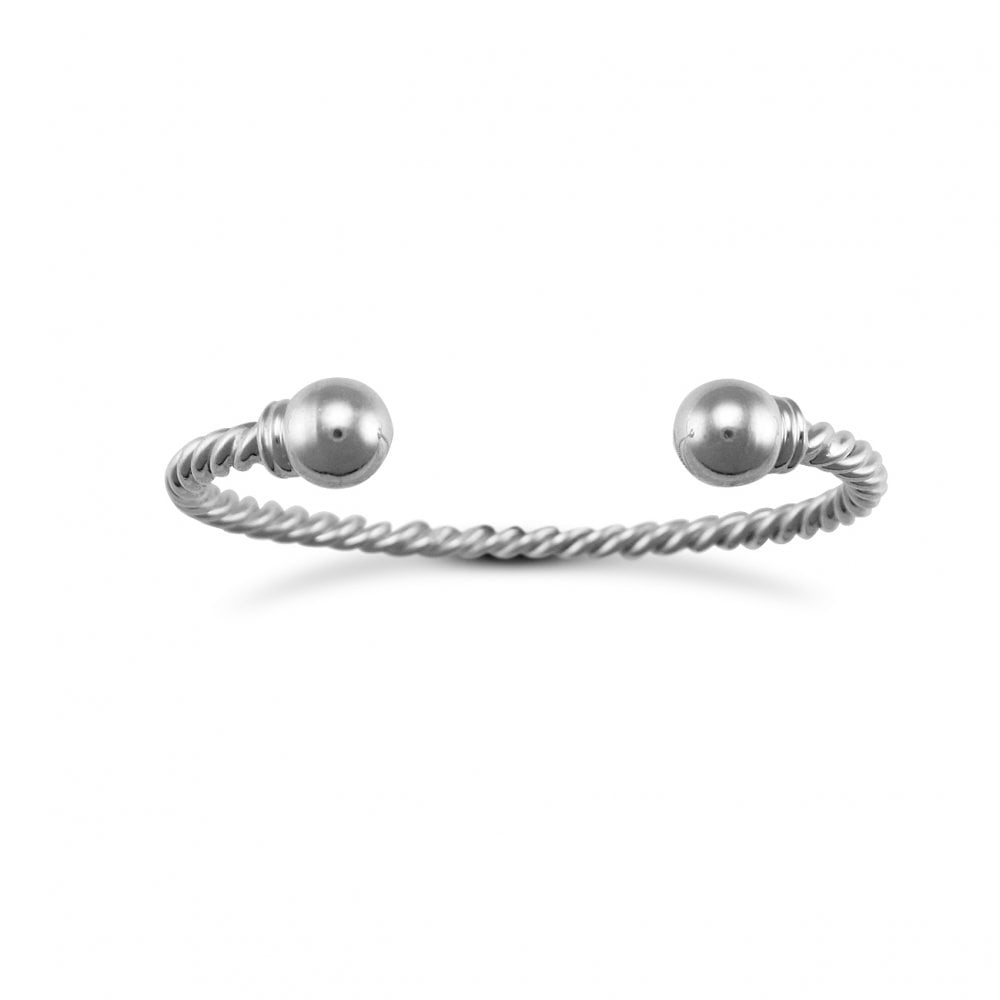 925 Silver Twisted Torque Bangle Ladies