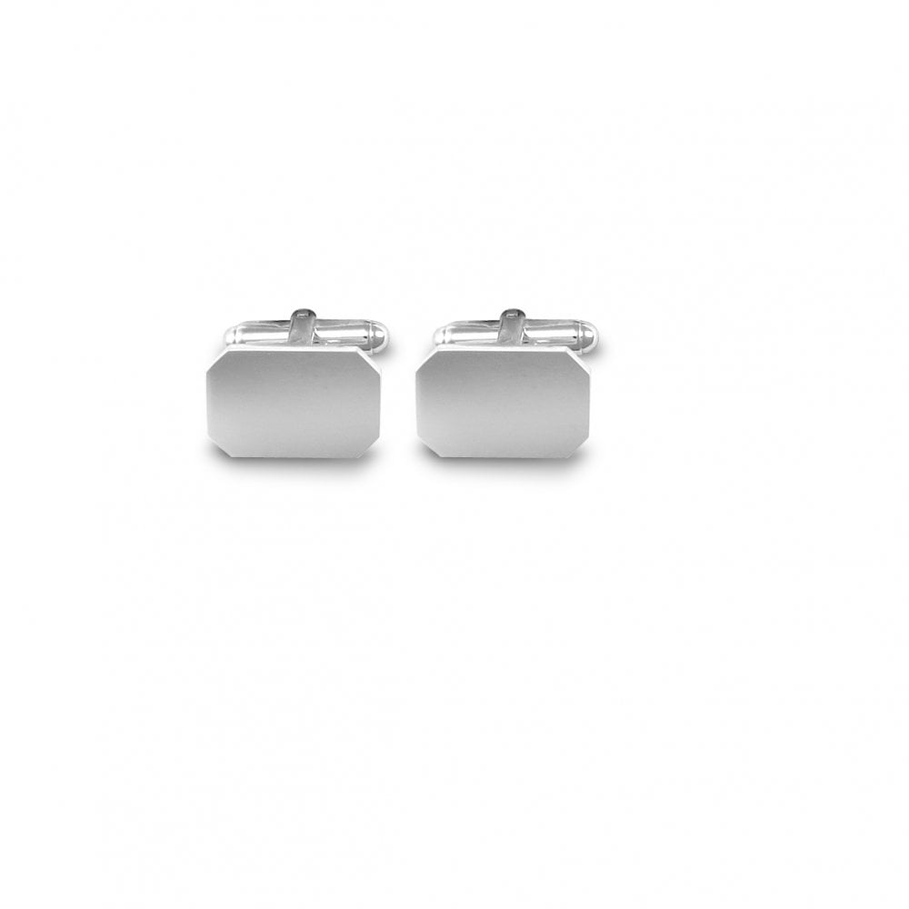 925 Silver Rectangular Heavyweight Cufflink With Swivel Back