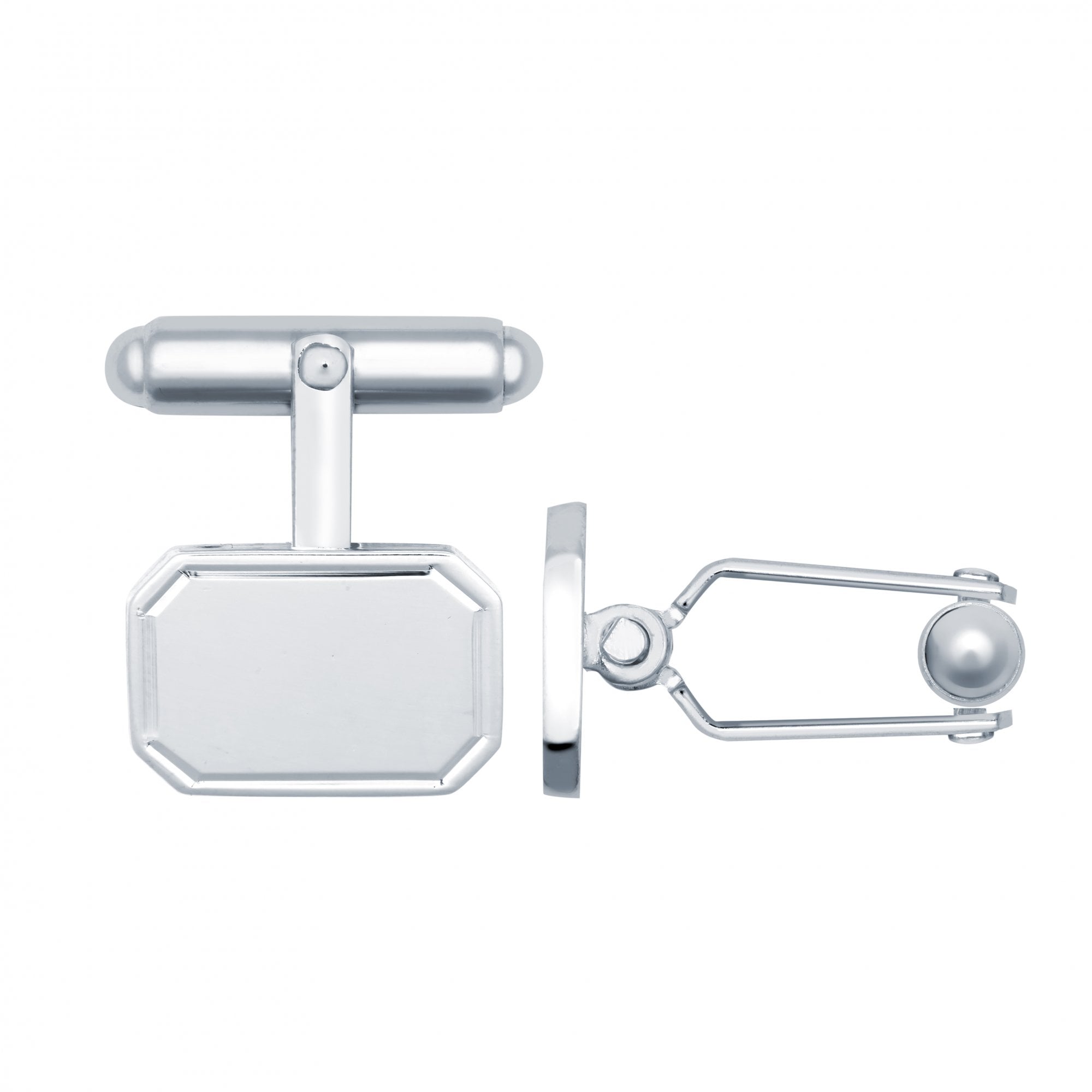 925 Silver Engine Turned Rectangular Cufflinks Swivel Backs