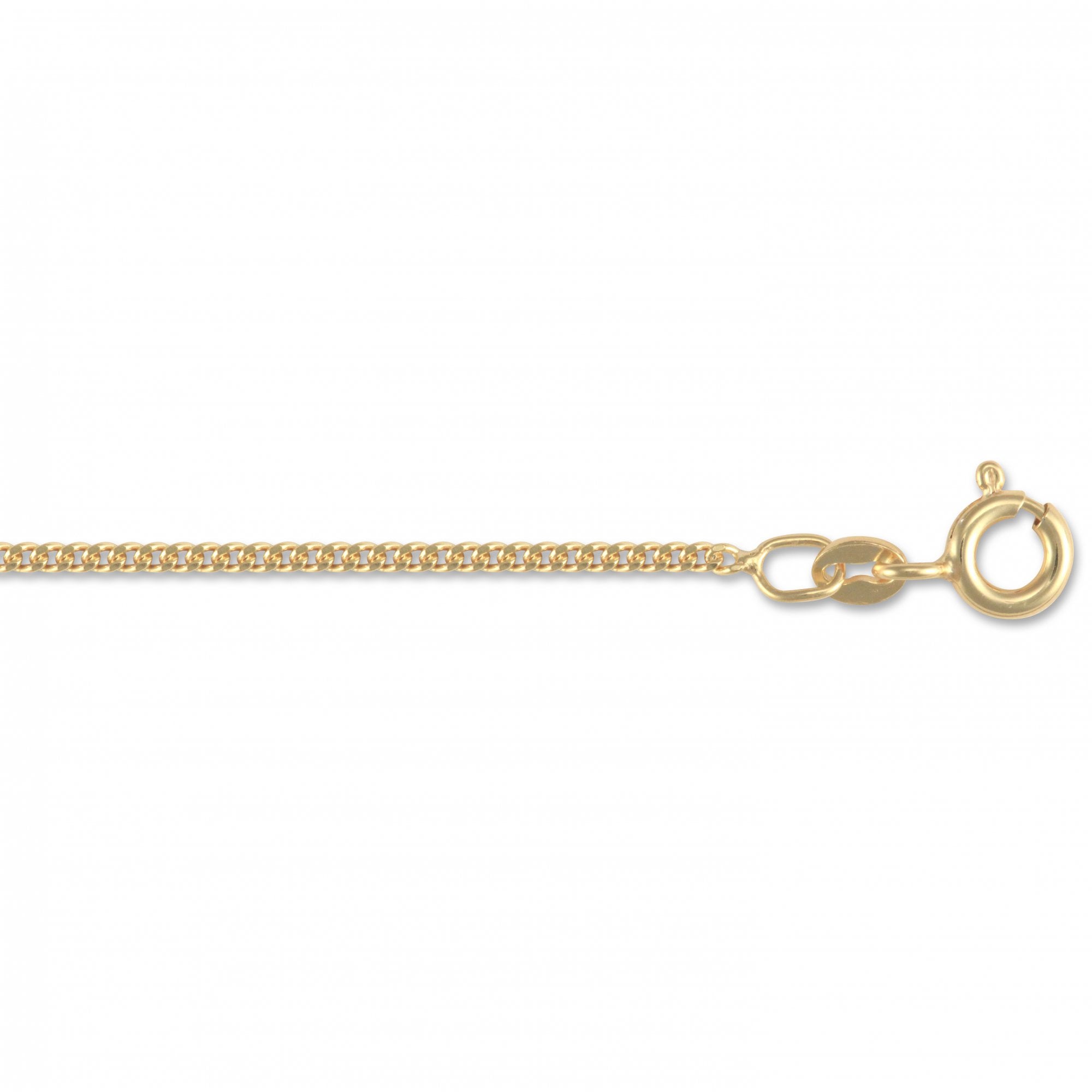 925 Silver 14ct Gold Plated Pendant Curb Chain