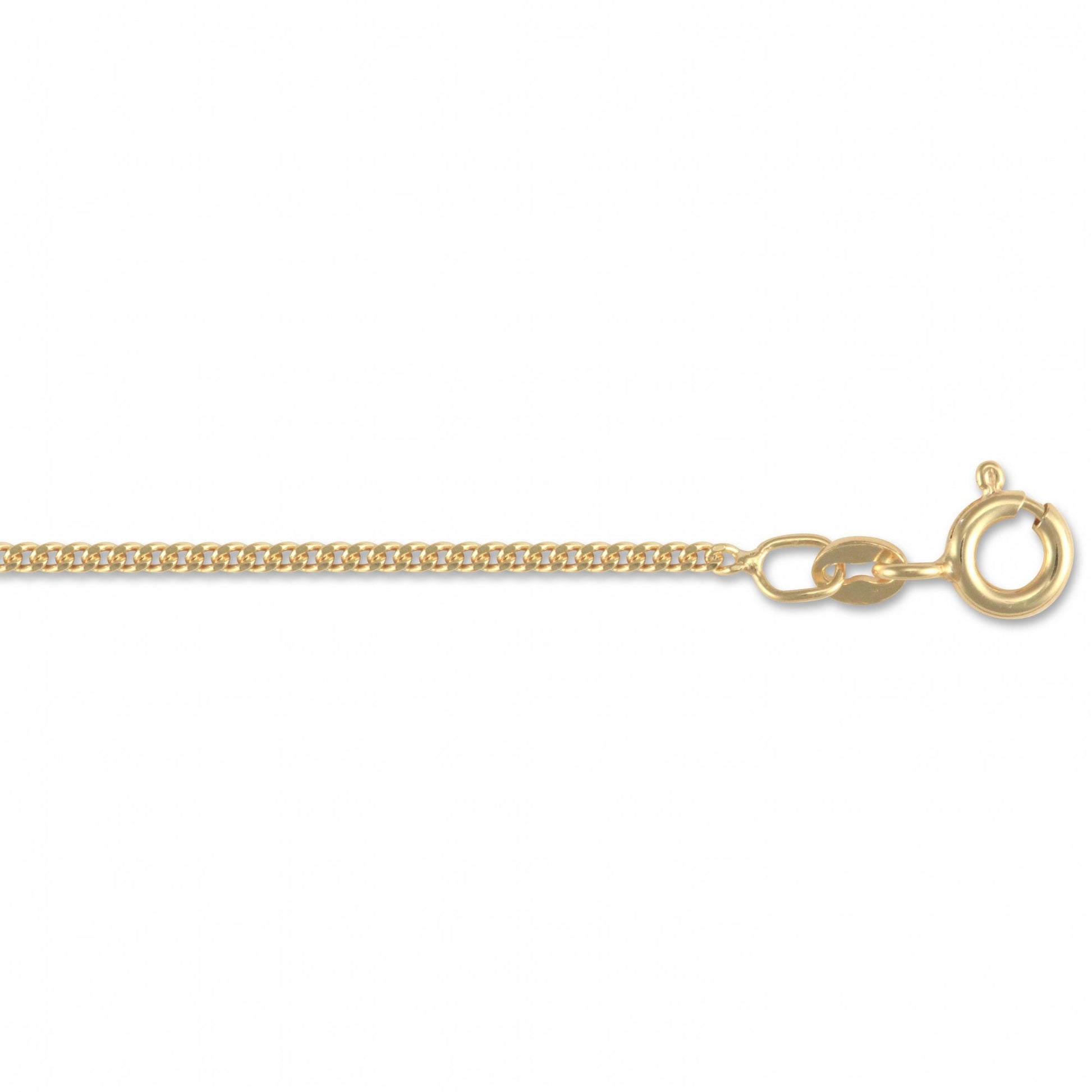 925 Silver 14ct Gold Plated Pendant Curb Chain