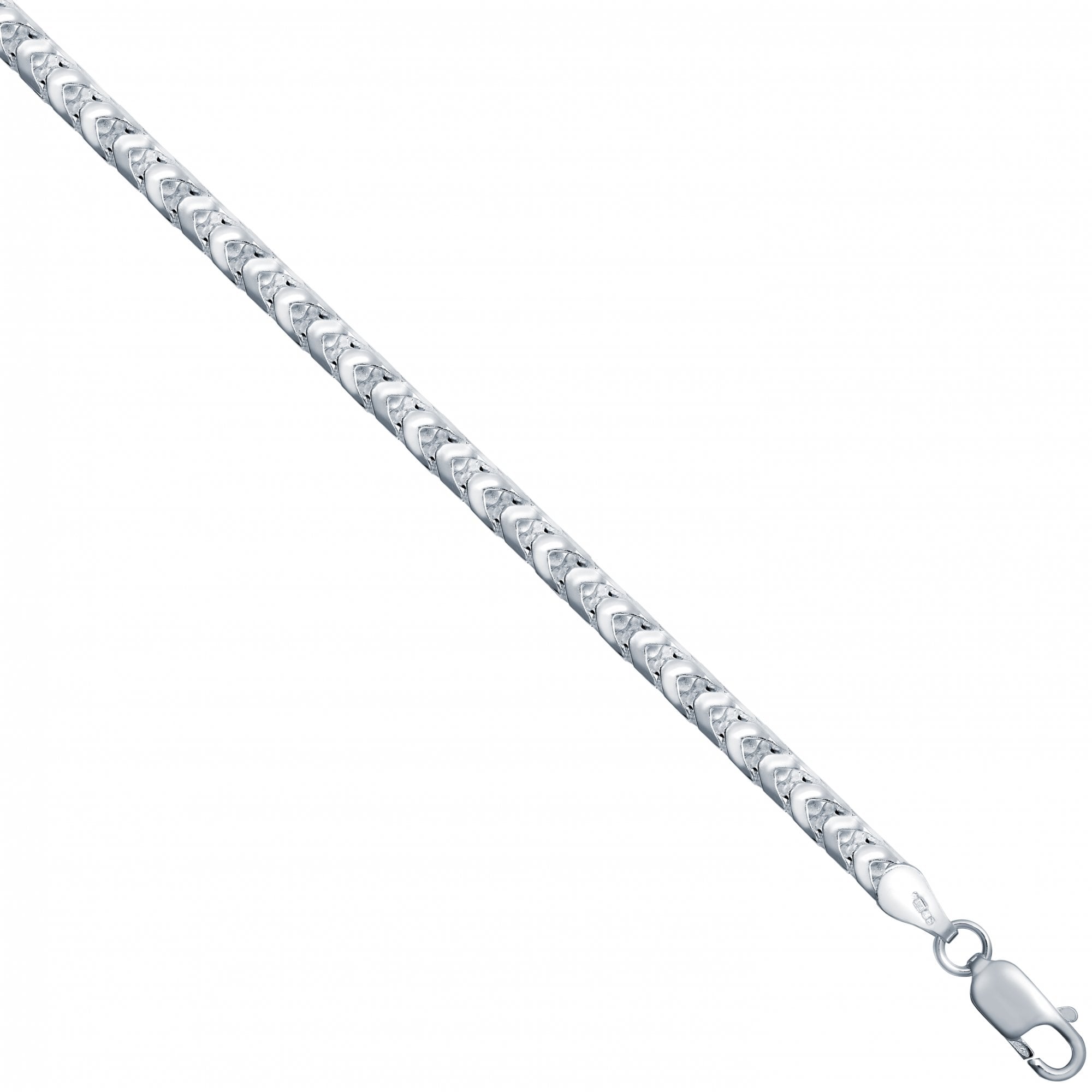 925 Silver Square Franco 3.7mm Gauge Chain