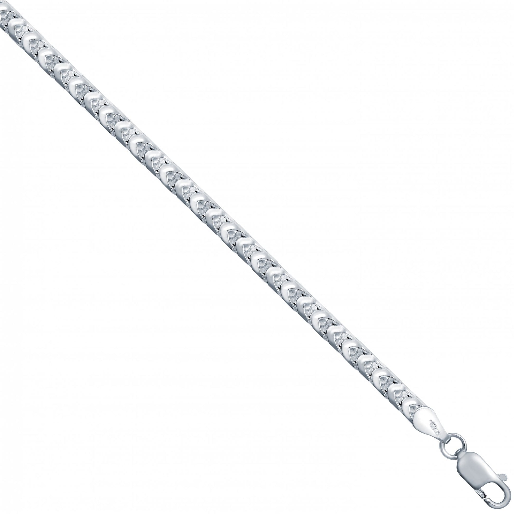 925 Silver Square Franco 3.7mm Gauge Chain