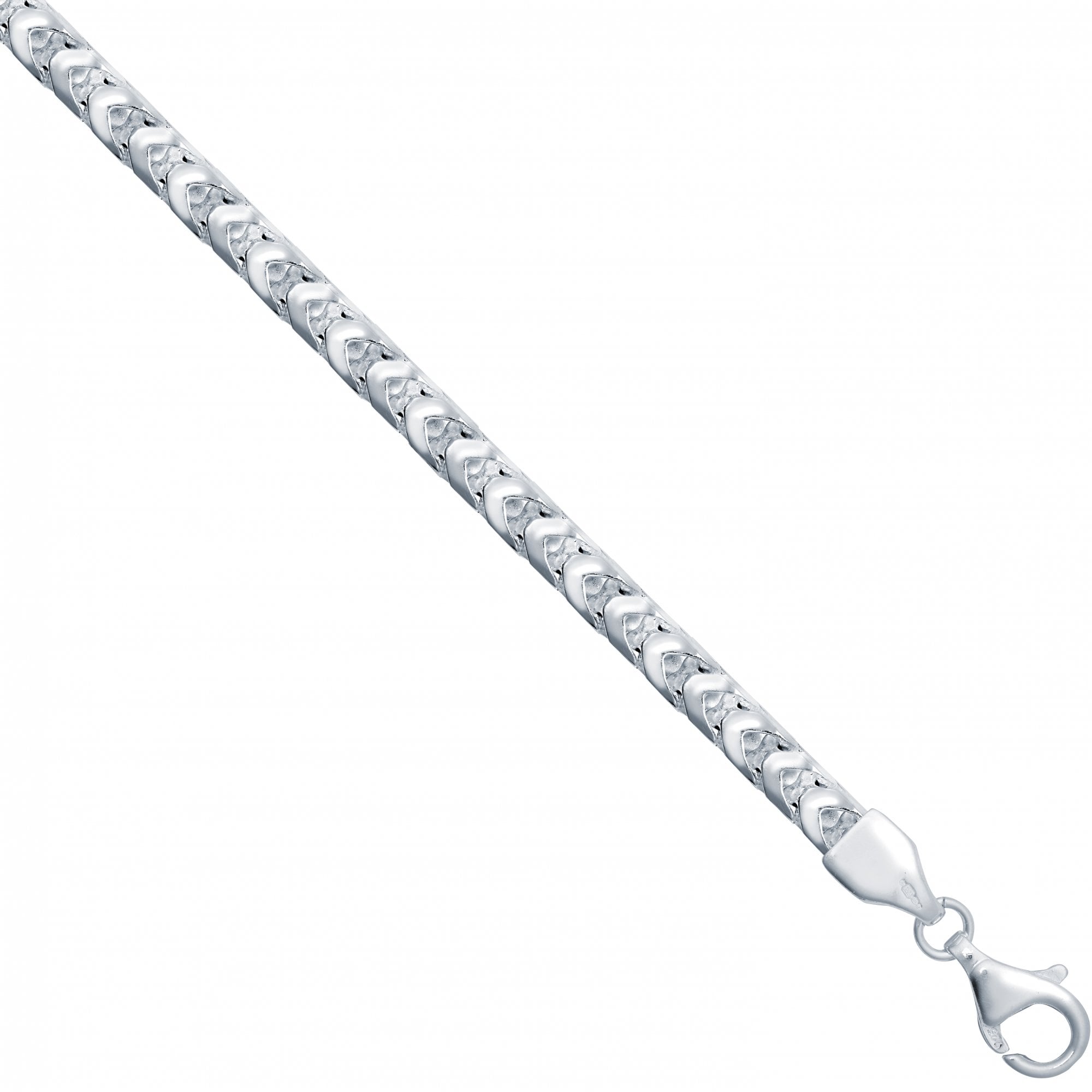 925 Silver Square Franco 4.4mm Gauge Chain