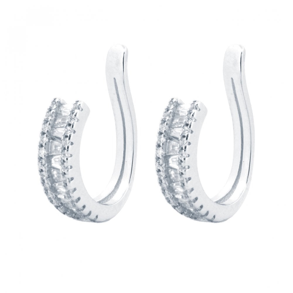 925 Silver Rhodium Plated CZ Set Earrings