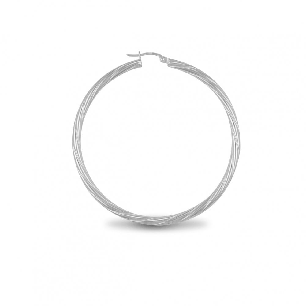 925 Silver 3mm Twist Hoop Earrings