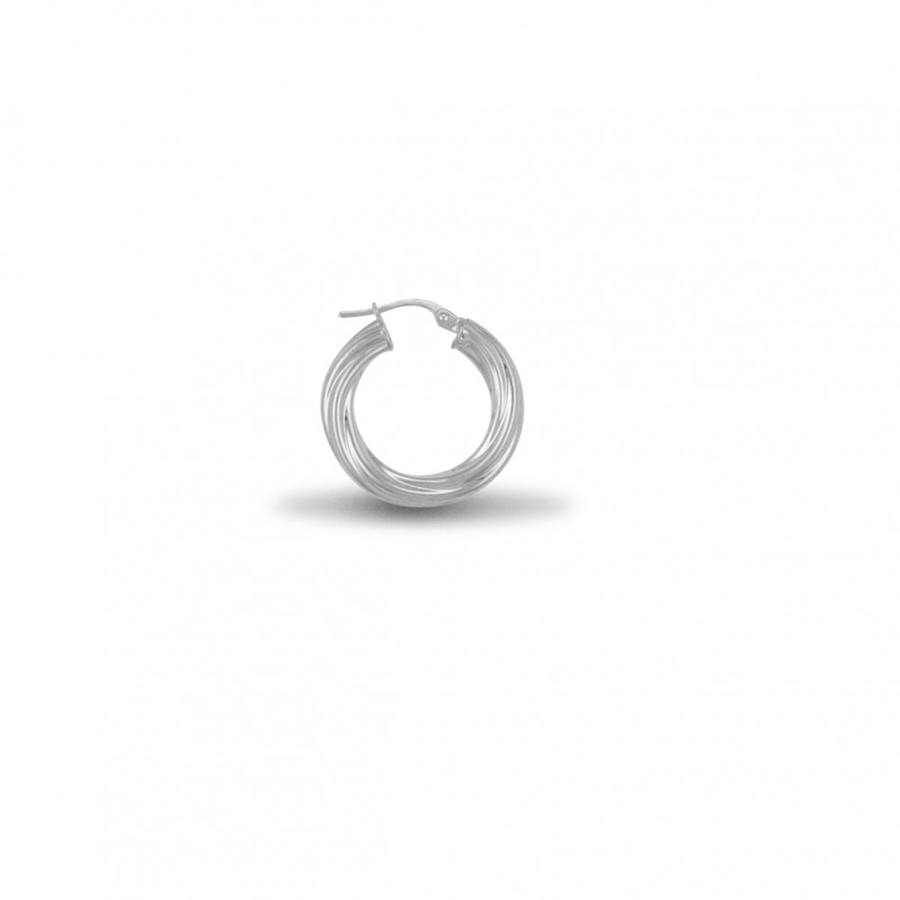 925 Silver 4mm Twist Hoop Earrings 23mm
