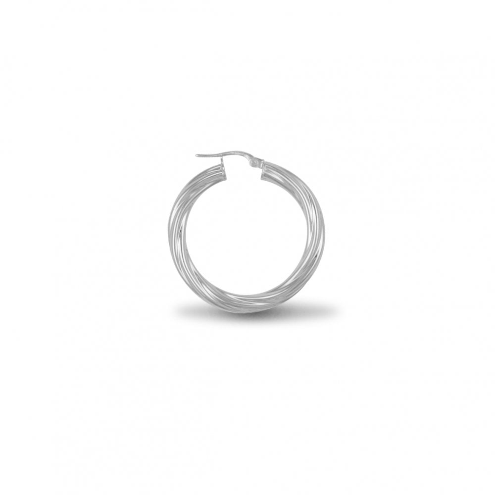 925 Silver 4mm Twist Hoop Earrings 33mm