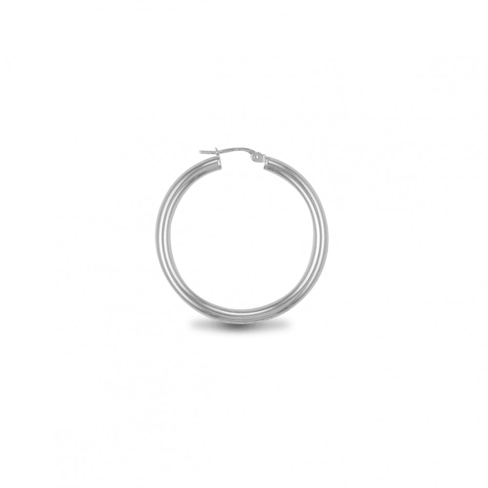 925 Silver Polished Hoop Earrings