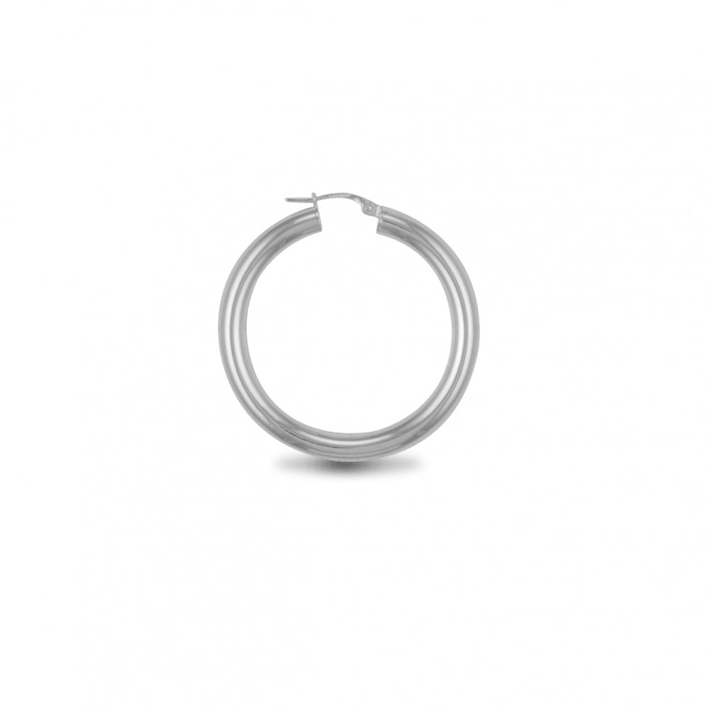 925 Silver Polished Hoop Earrings