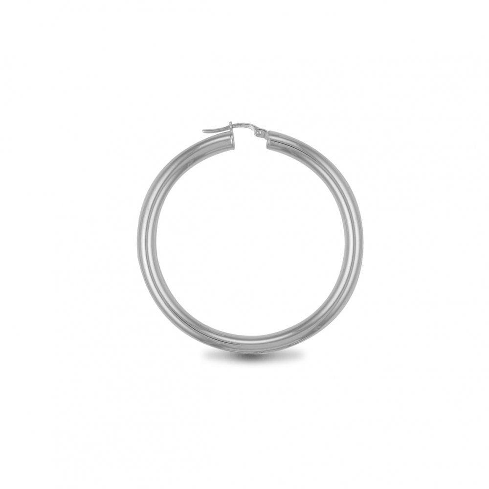 925 Silver Polished Hoop Earrings