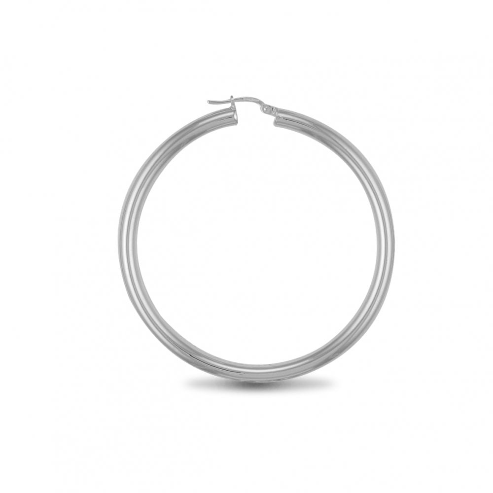 925 Silver Polished Hoop Earrings