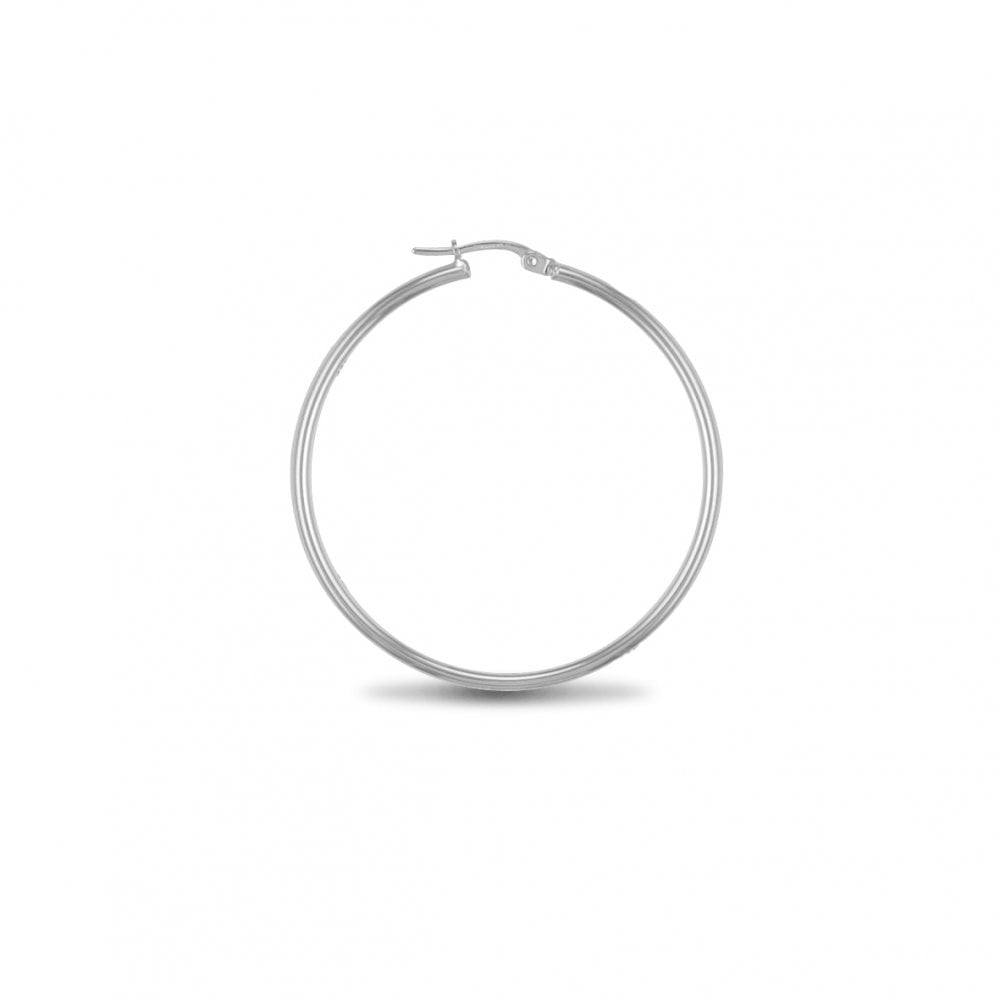 925 Silver Polished Hoop Earrings