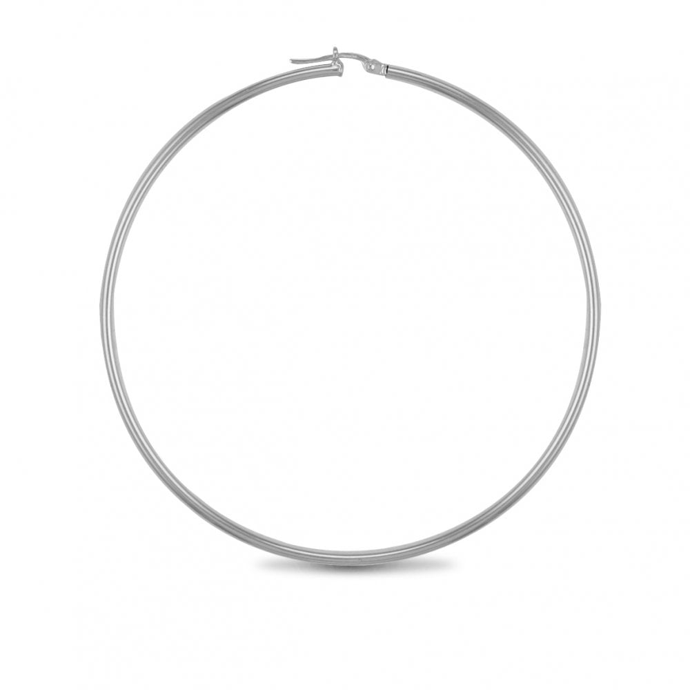 925 Silver Polished Hoop Earrings