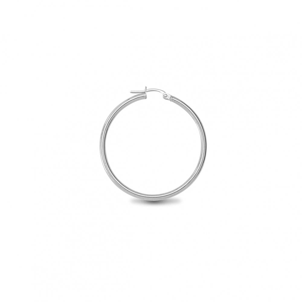 925 Silver Polished Hoop Earrings