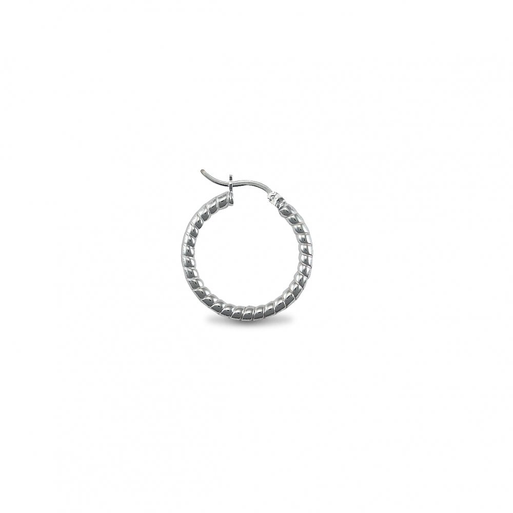 925 Silver 3mm Millgrain Hoop Earrings 25.0mm