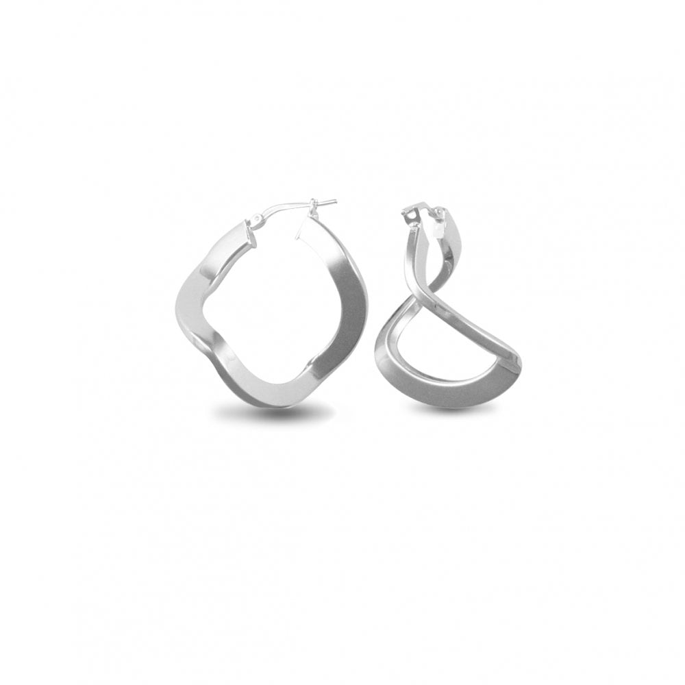 925 Silver Formed Hoop Earrings