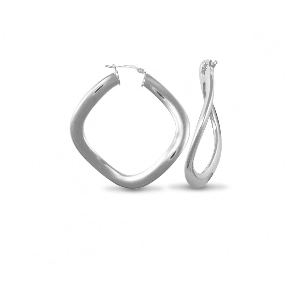 925 Silver Formed Hoop Earrings