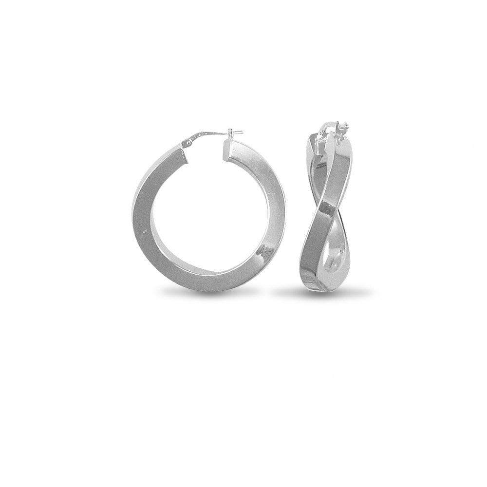 925 Silver Formed Hoop Earrings