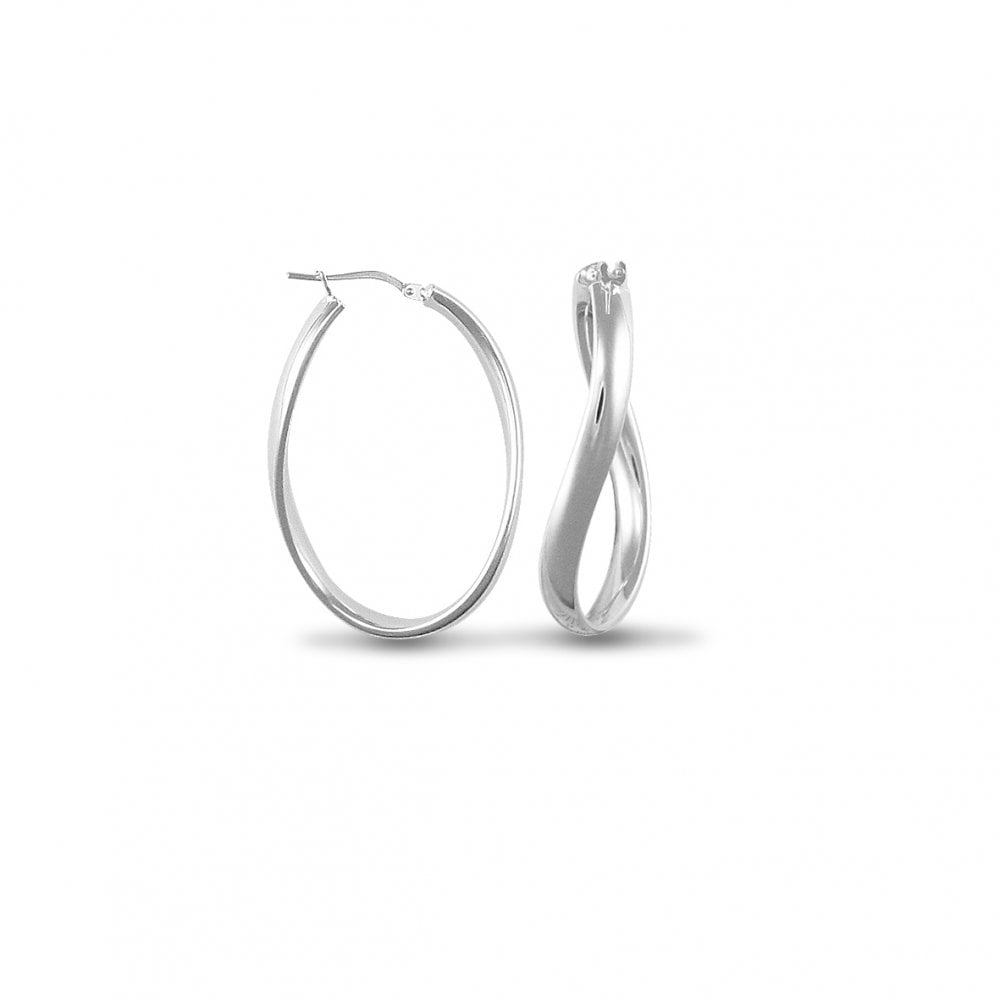 925 Silver Formed Hoop Earrings