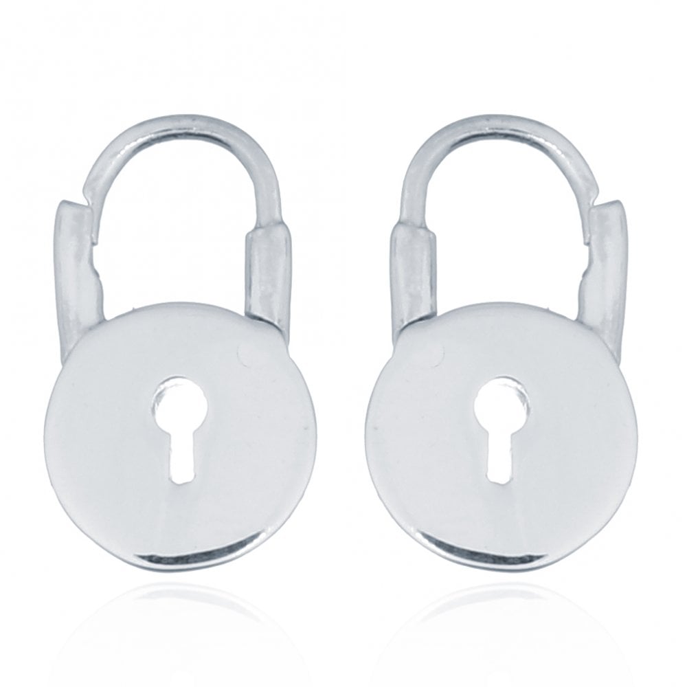 925 Silver Love Padlock Earrings