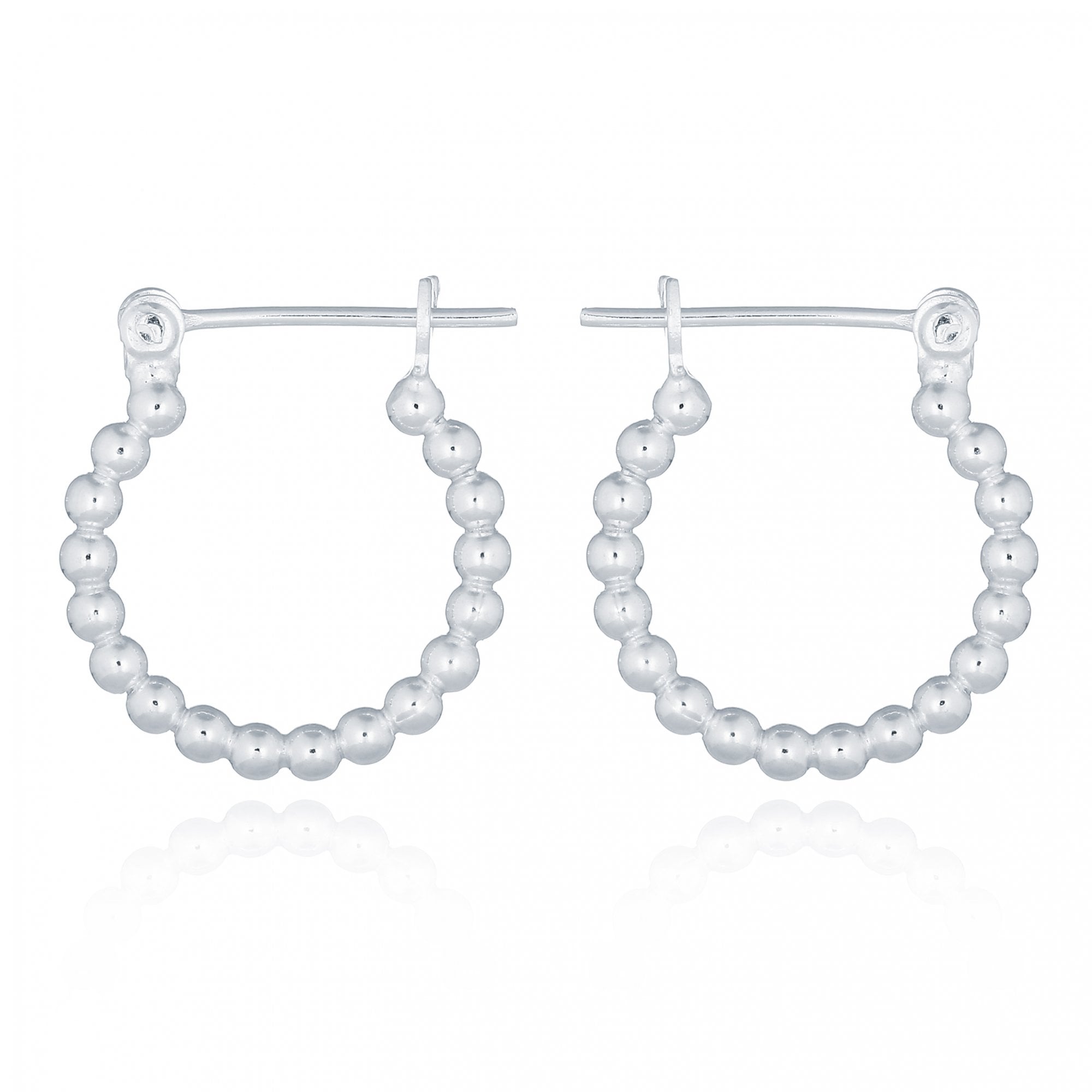 925 Silver Bead Design Hoops